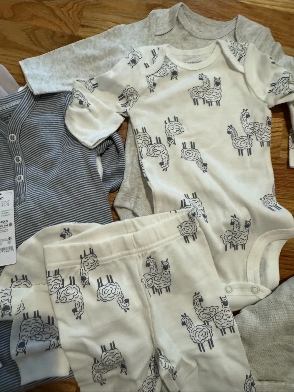 8 piece set carters boy set 3m new w tags and gift set cotton blue stripe sheep